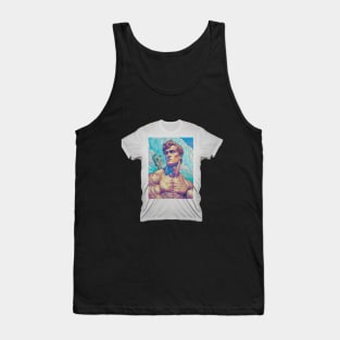 T-Shirt Of Painting Of A Superman On A T-Shirt Tank Top